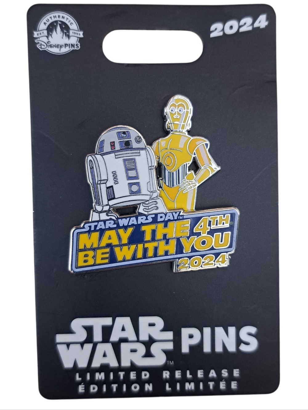 Star Wars Day 2024 R2-D2 & C-3PO Enamel Pin - Yellow & Blue